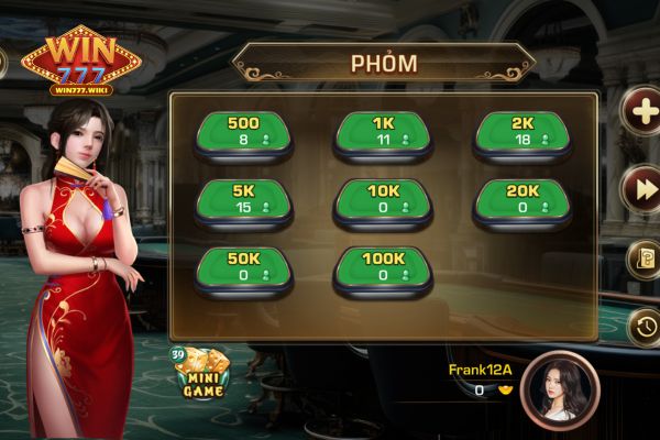 Gia nhập bàn game bài Win777 - Phỏm nhanh chóng trên online