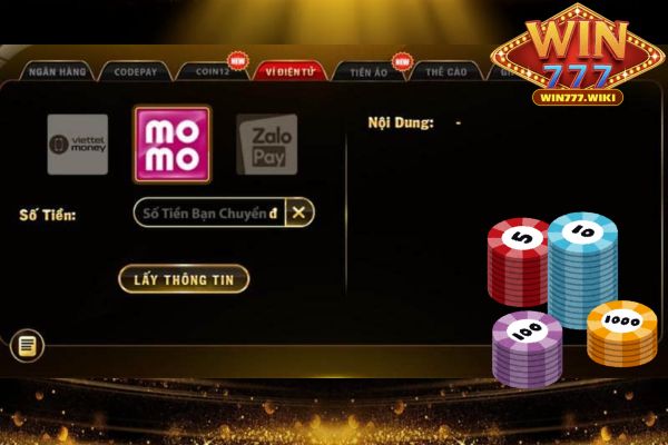 Win777 cung cấp hình thức nạp tiền qua ví điện tử tiện lợi